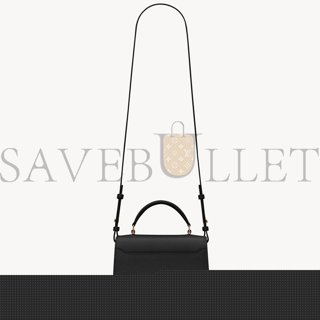 YSL CASSANDRA MINI TOP HANDLE BAG IN GRAIN DE POUDRE EMBOSSED LEATHER 623930BOW0W1000 (20*16*7.5cm)